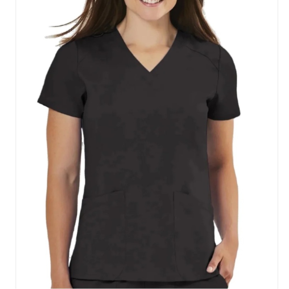 Edge by IRG Black V Neck Scrub Top SIZE 3XL NWT